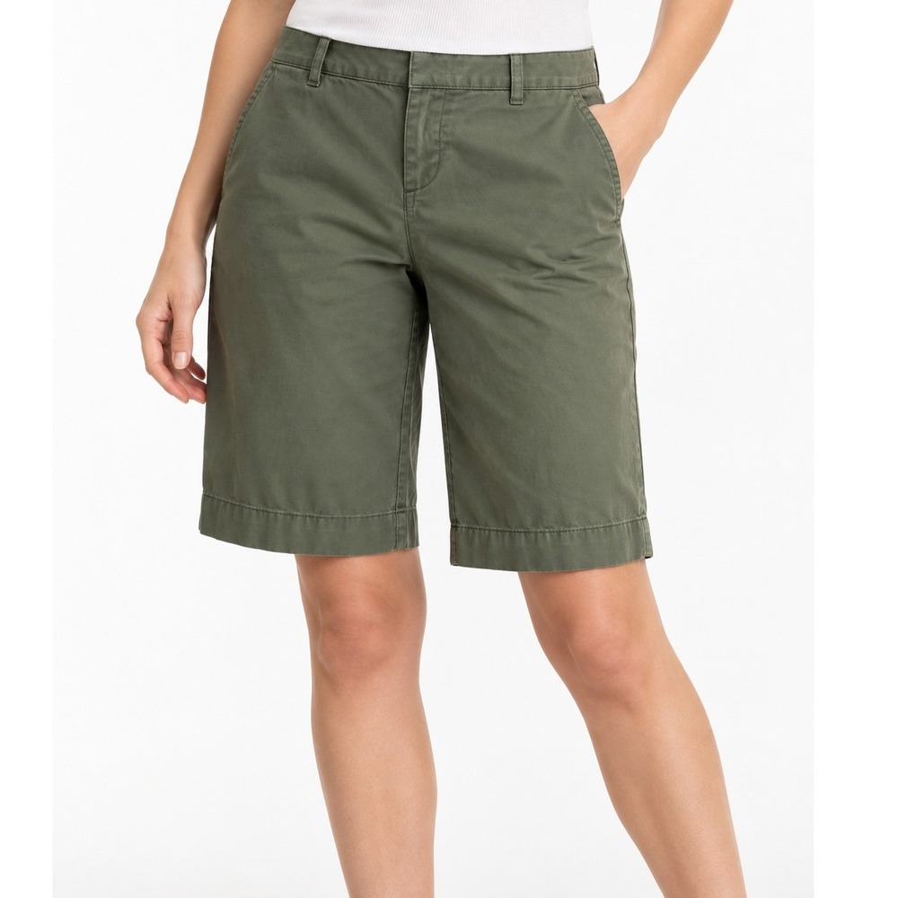 Polo Jeans Ralph Lauren Womens Olive Green Size 10 Vintage Cuffed Bermuda Shorts